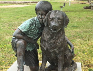 A tribute statue to Brian in his favorite park.